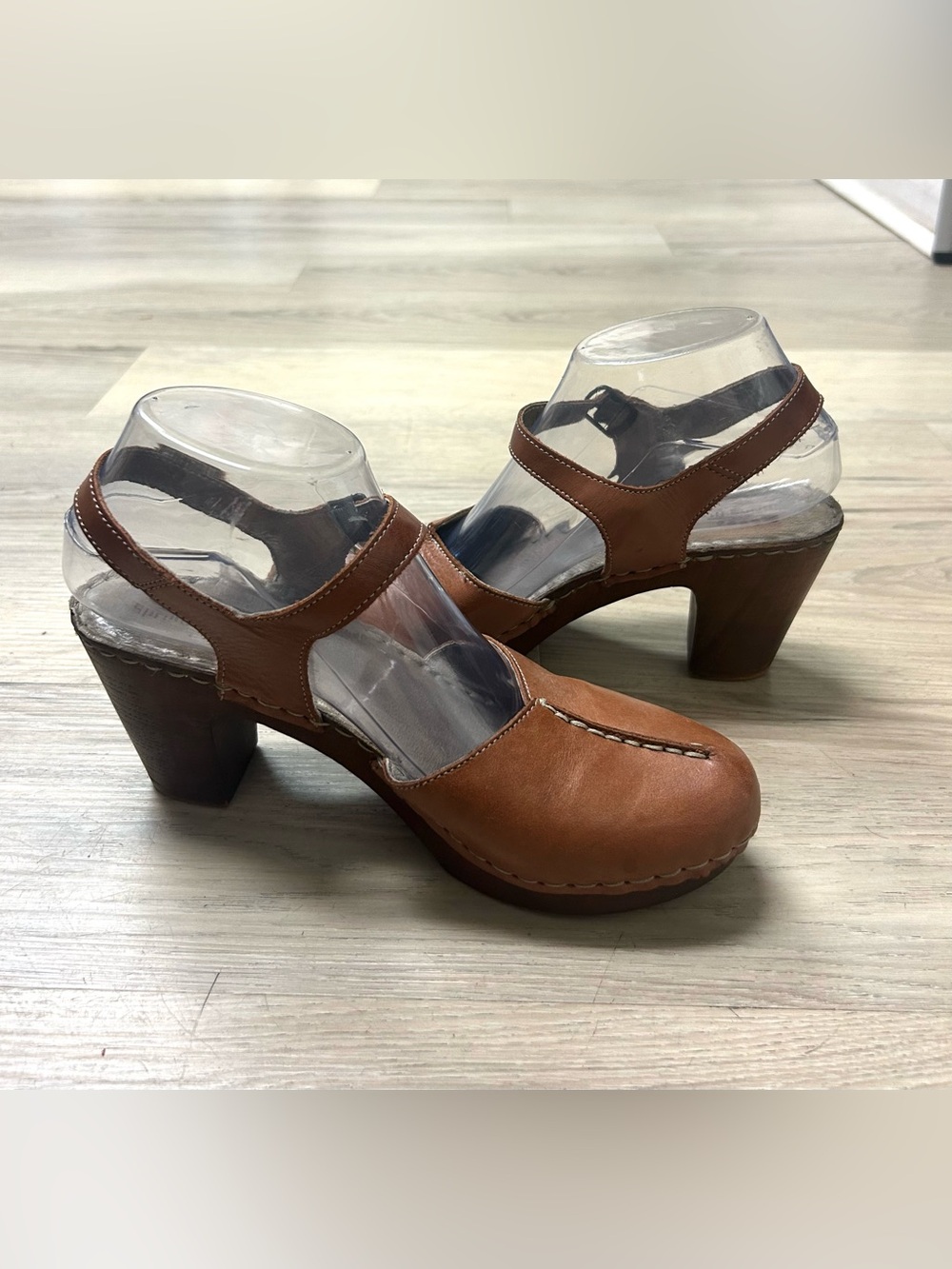 Spring Step Mary Jane Clogs Women 39 US 8.5 Brown Leather Heels Comfort Casual - Picture 8 of 12